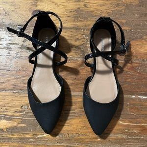 Express black cross fancy flats